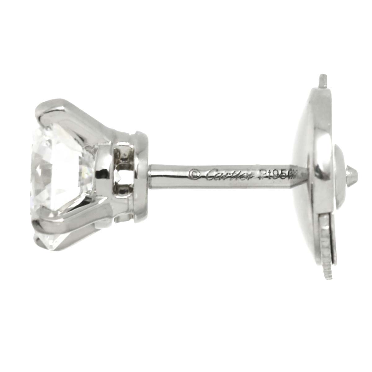 Diamond 0.76ct/0.75ct G/VS1/3EX Earrings Pierced Pt Platinum