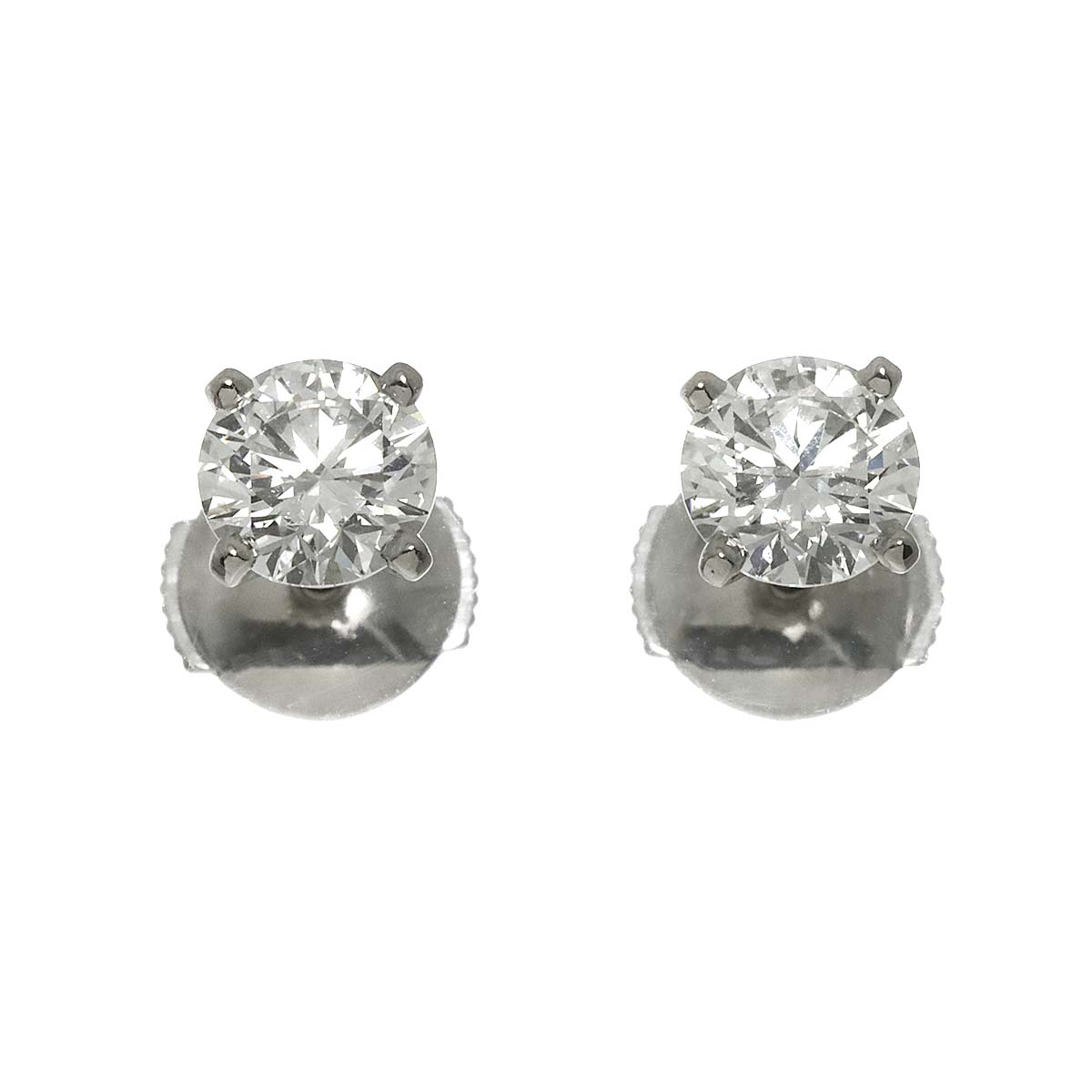 Diamond 0.76ct/0.75ct G/VS1/3EX Earrings Pierced Pt Platinum