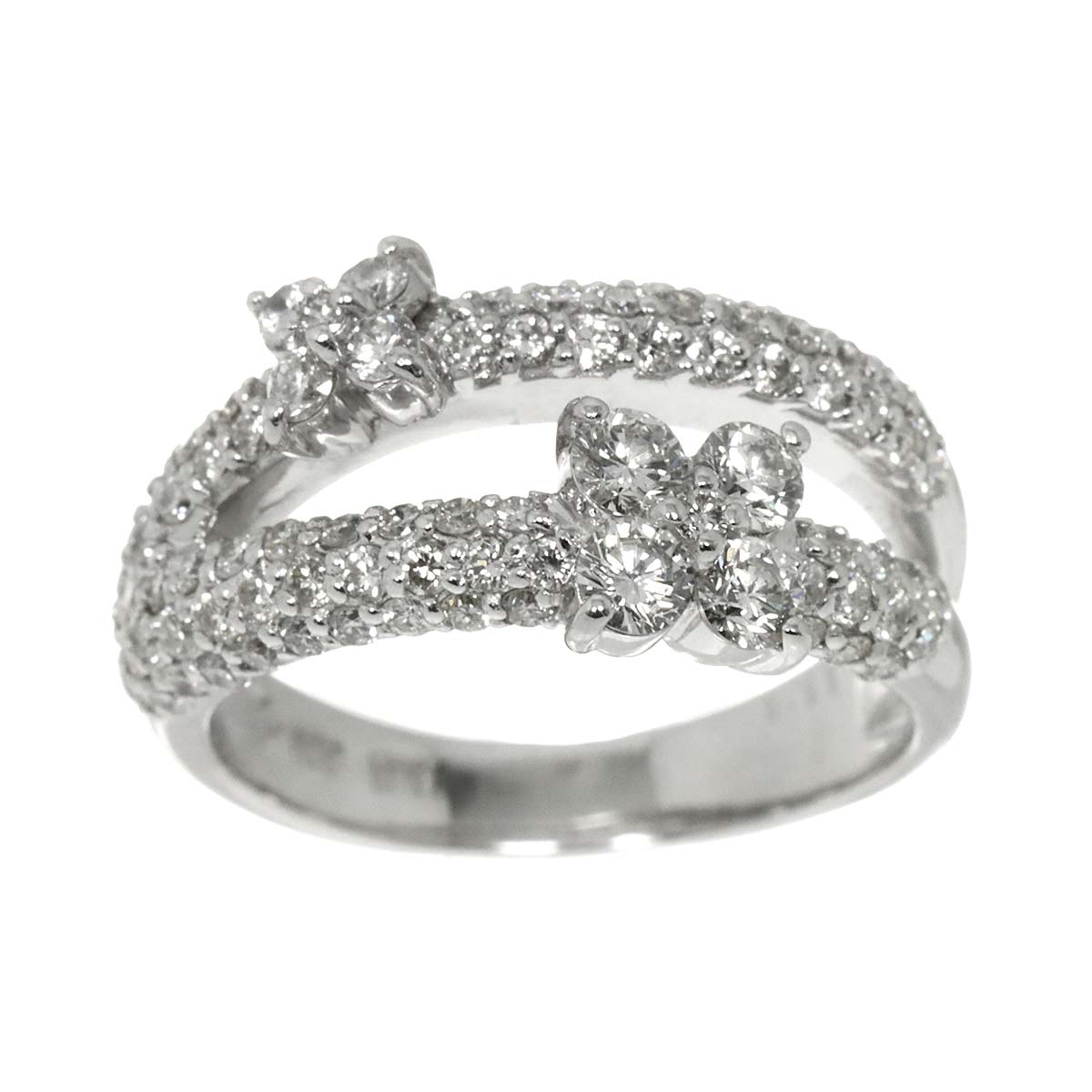 Diamond 1.11ct Ring 18K WG 750 Size5-5.25(US)