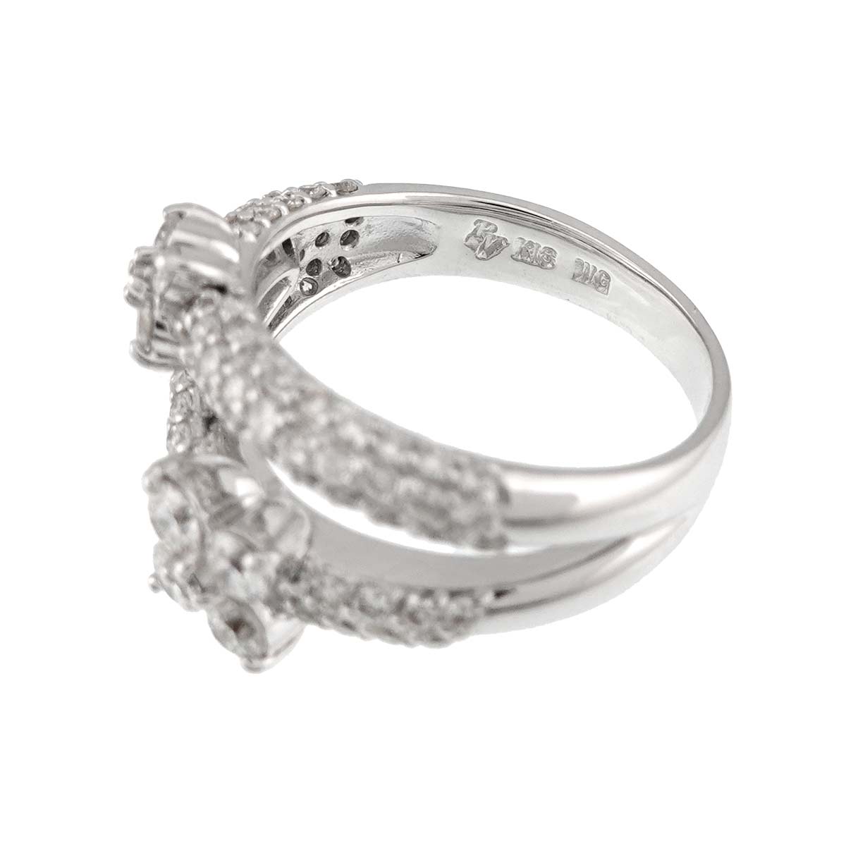 Diamond 1.11ct Ring 18K WG 750 Size5-5.25(US)