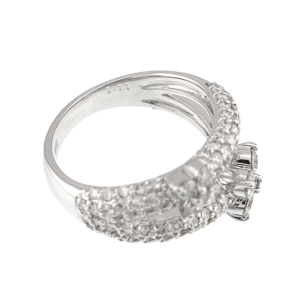 Diamond 1.11ct Ring 18K WG 750 Size5-5.25(US)