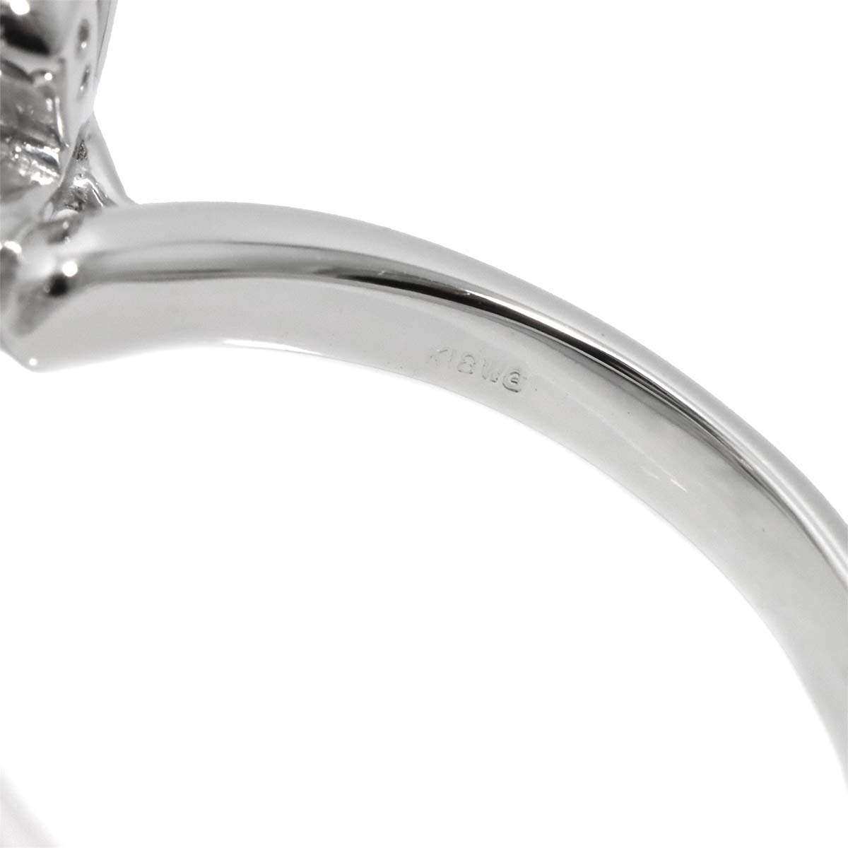 Camelia Ceramic Diamond Ring 18K WG 750 Size50 5.25(US)