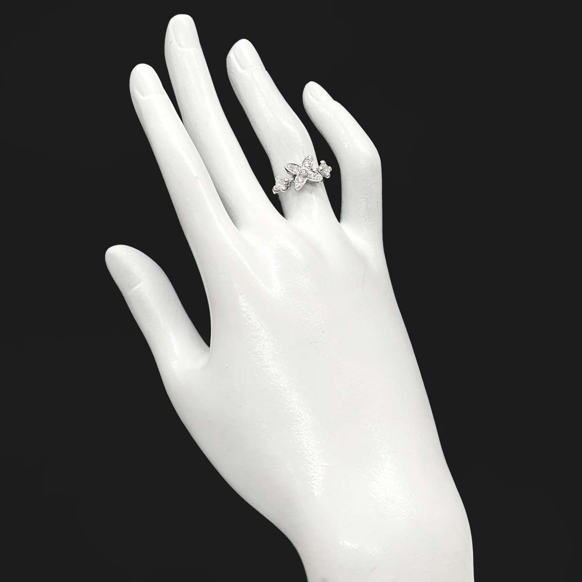 Star Blossom Diamond Ring 18K WG 750 size49 4.75-5(US)
