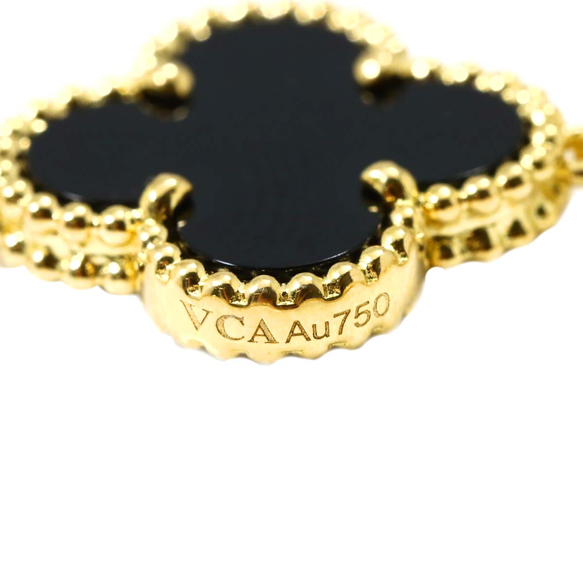 Vintage Alhambra Onyx 20P Necklace 18K YG 750