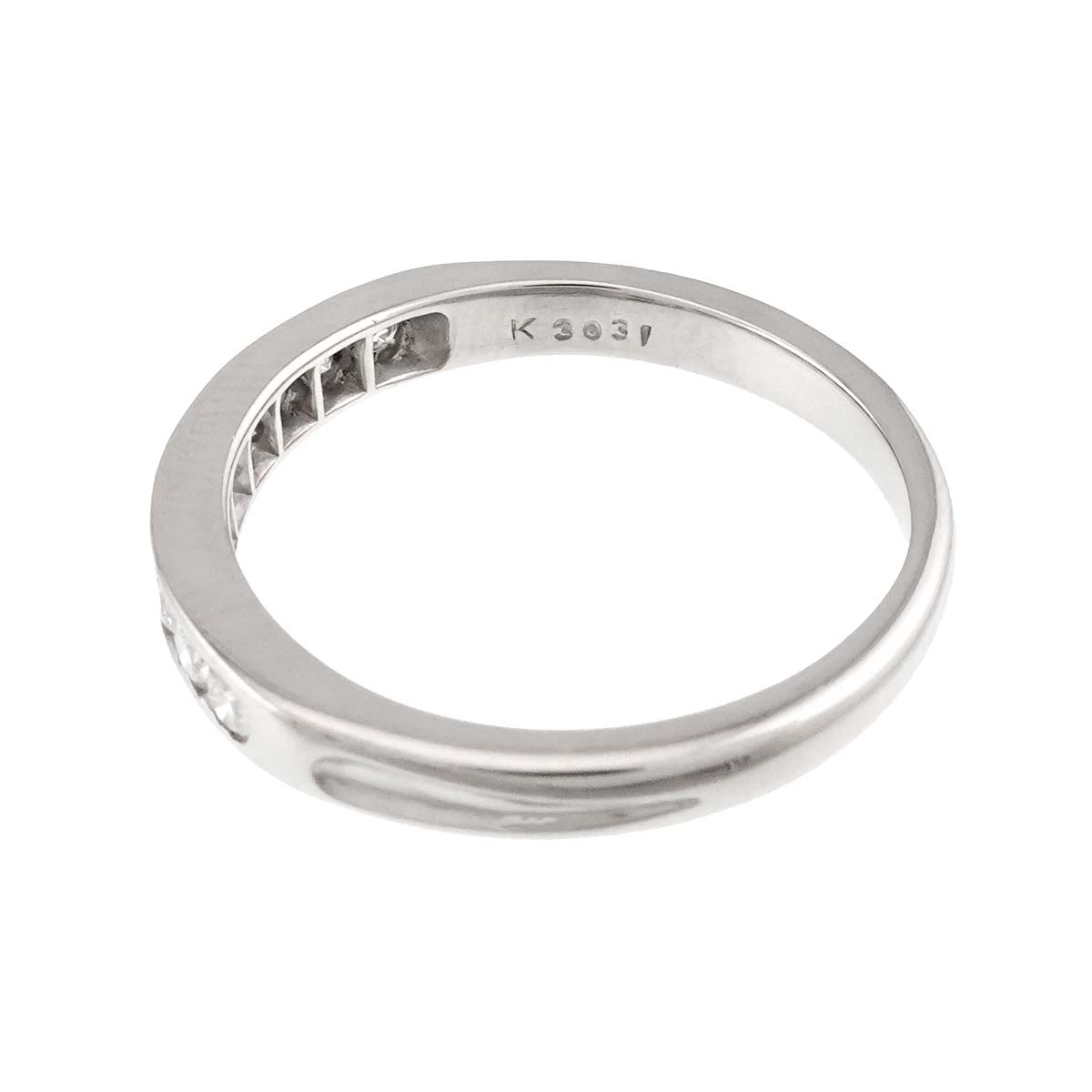 Half Diamond band Ring Platinum Size8-8.25(US)