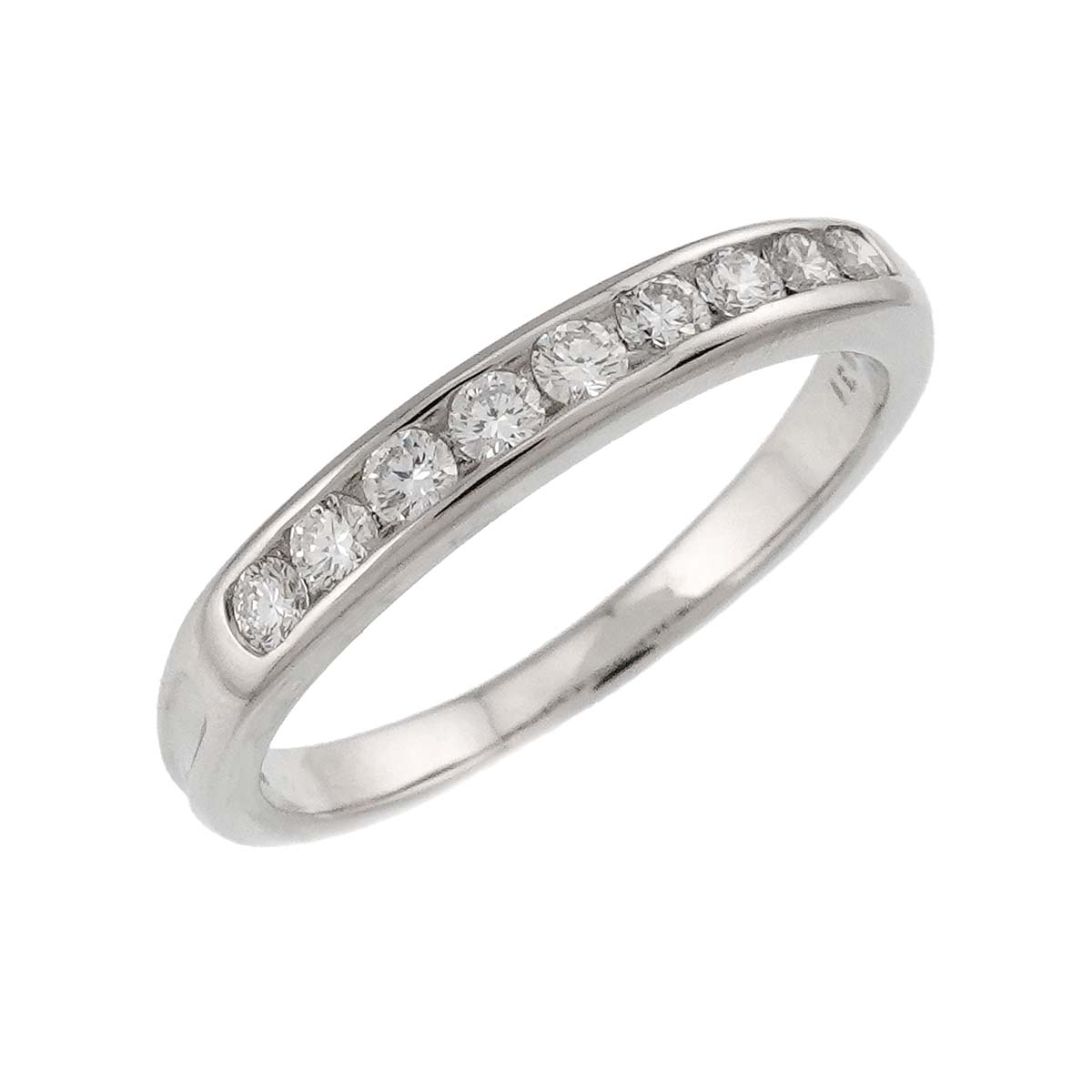 Half Diamond band Ring Platinum Size8-8.25(US)
