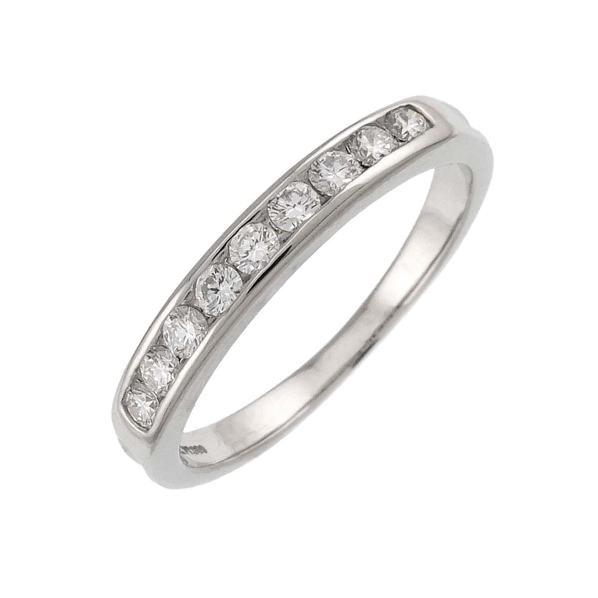 Half Diamond band Ring Platinum Size8-8.25(US)