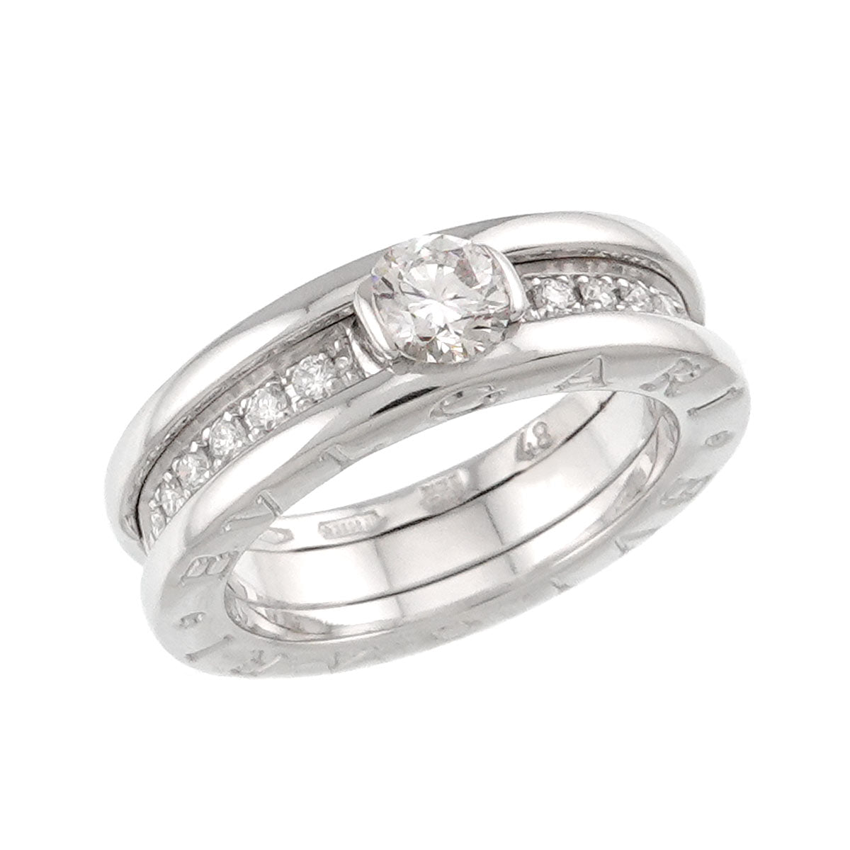 B-zero1 Band Diamond Ring 18K WG 750 size48 4.5(US)