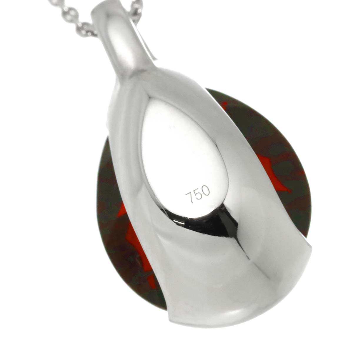 Garnet Necklace 18K WG 750