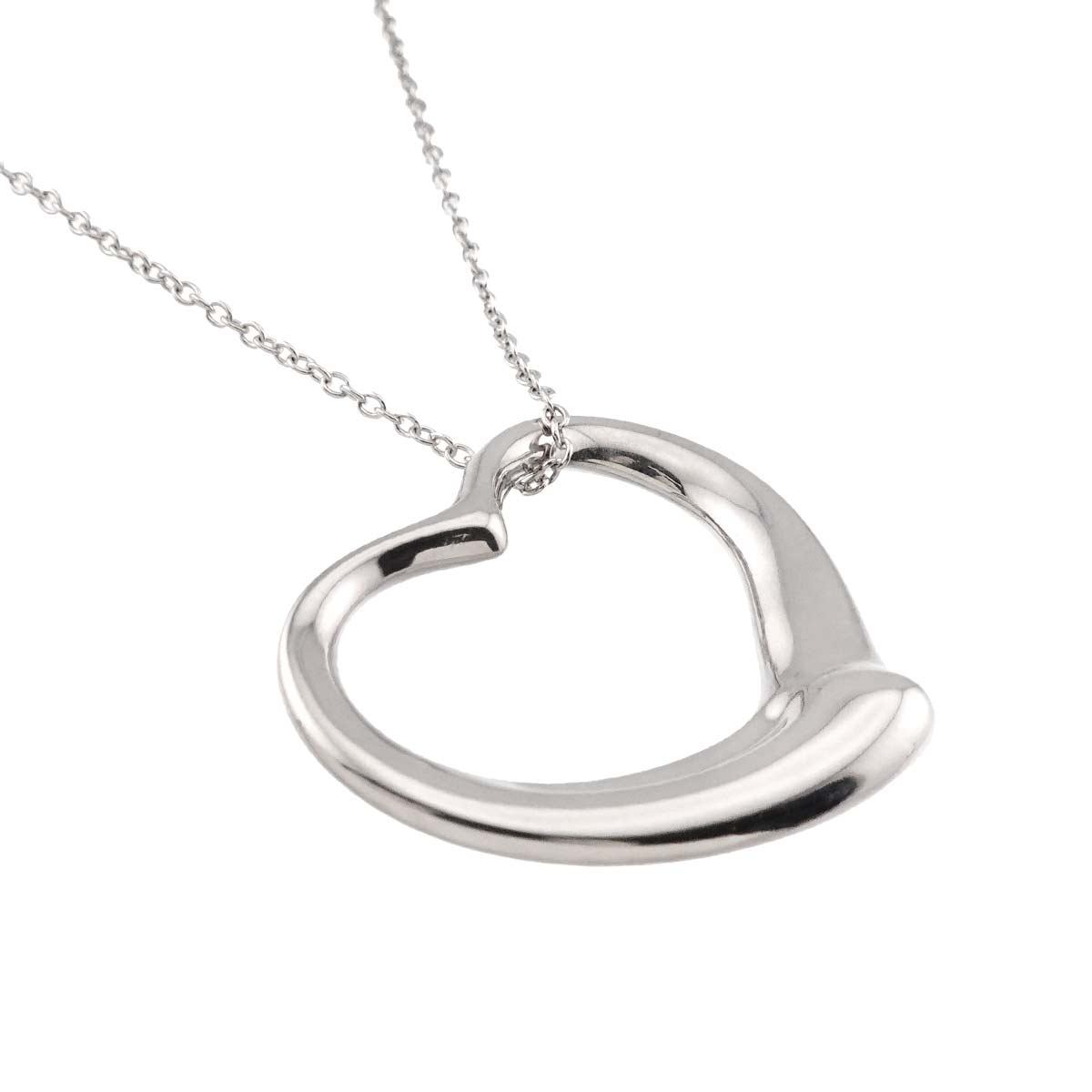 Open Heart Long Necklace Silver 925