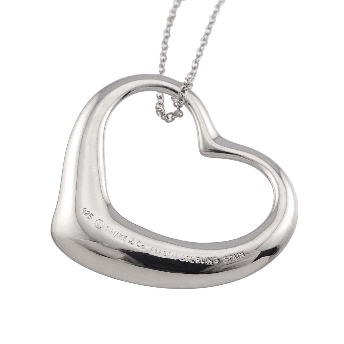 Open Heart Long Necklace Silver 925