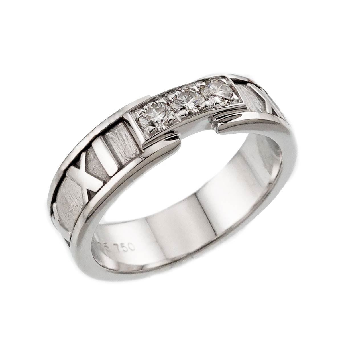 Atlas Diamond Ring 18K White Gold 750 size6(US)