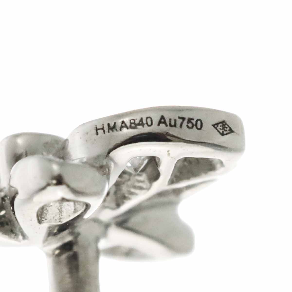 Diamond Earrings Pierced 18K WG 750