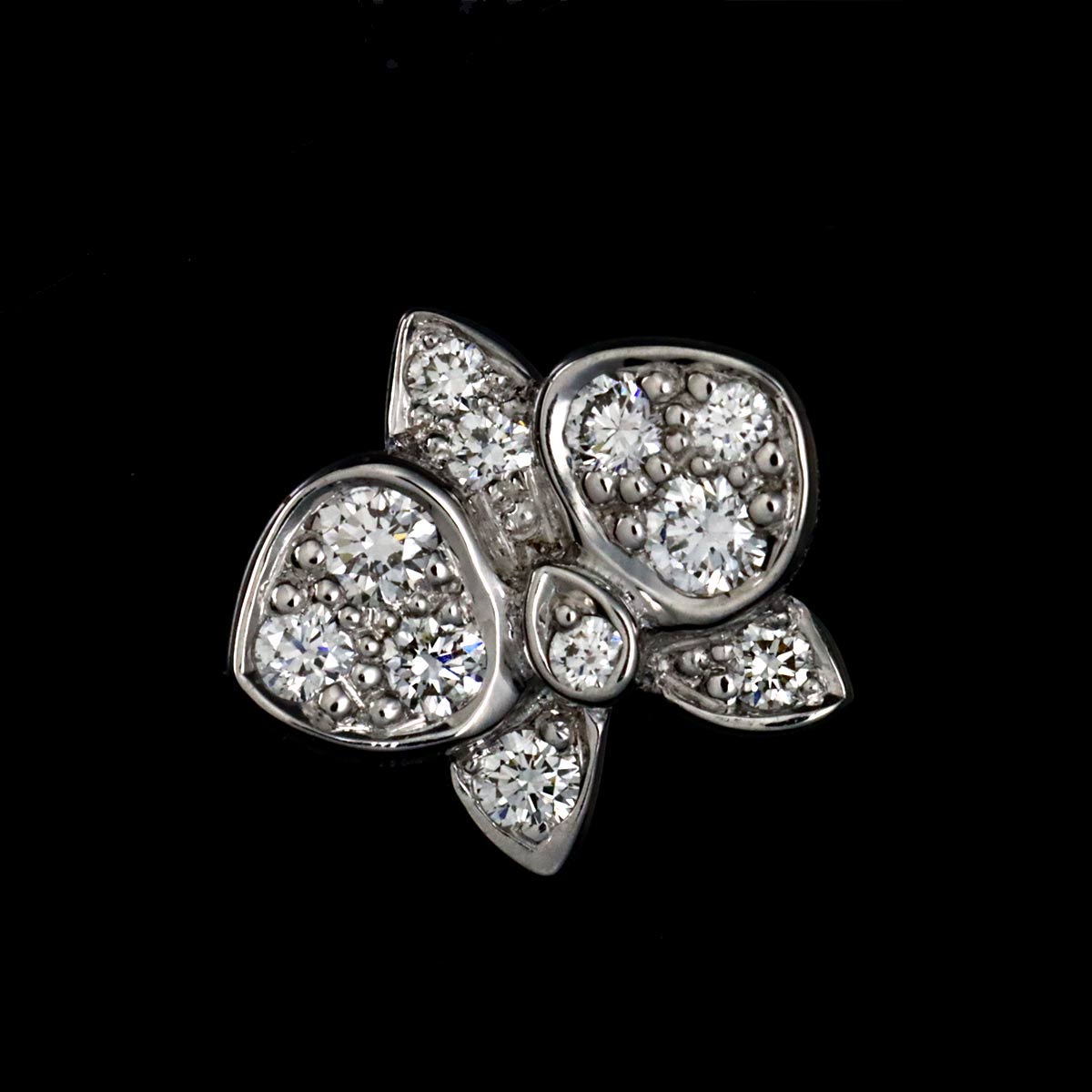 Diamond Earrings Pierced 18K WG 750