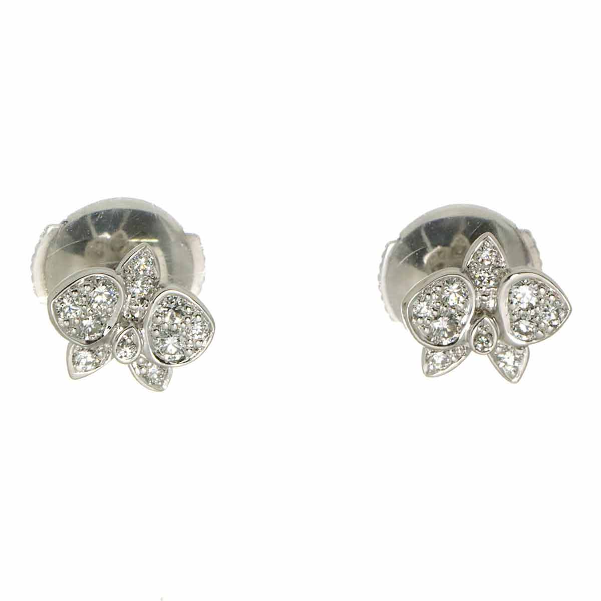 Diamond Earrings Pierced 18K WG 750
