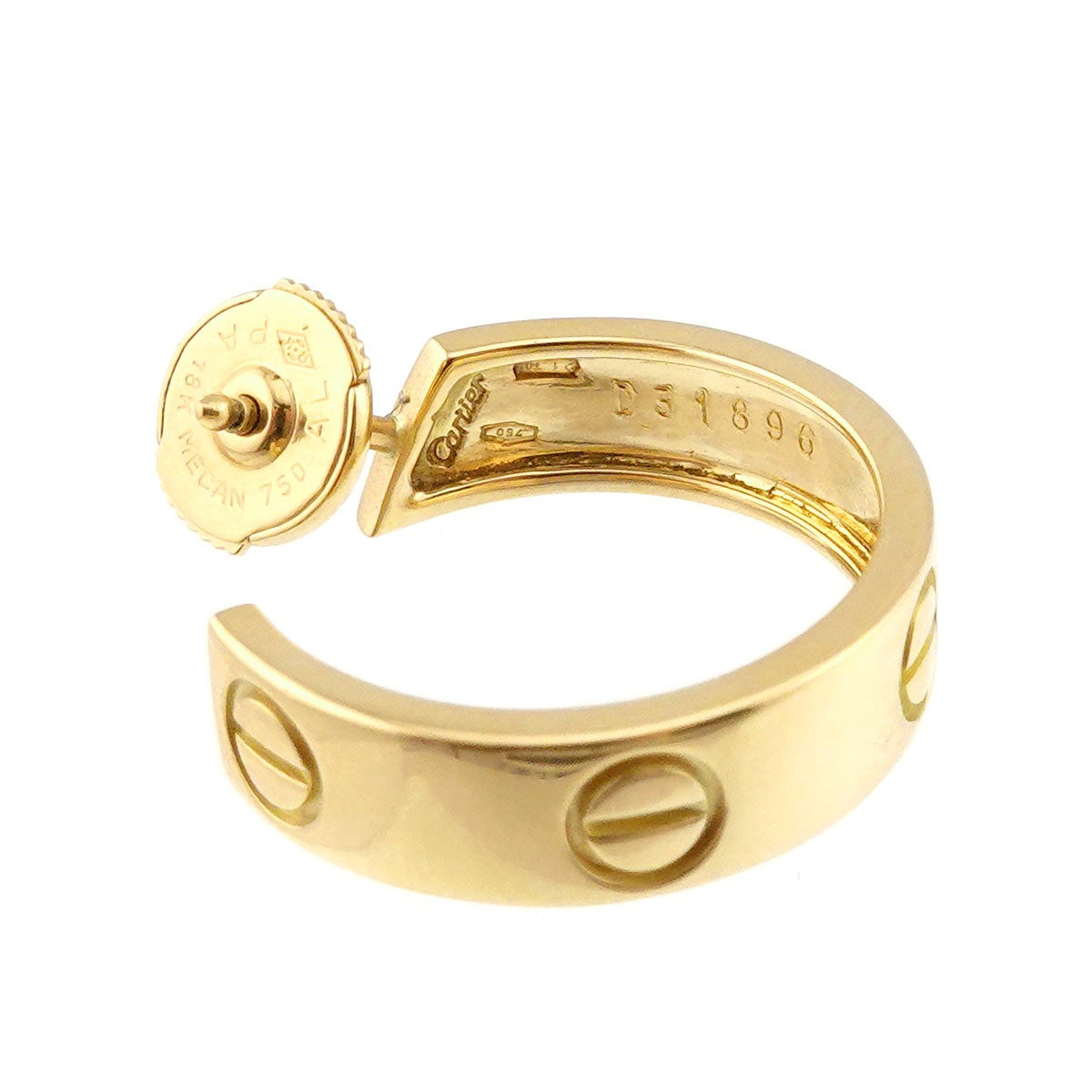 Love Earring Pierced 18K YG 750 Left ear One Piece only