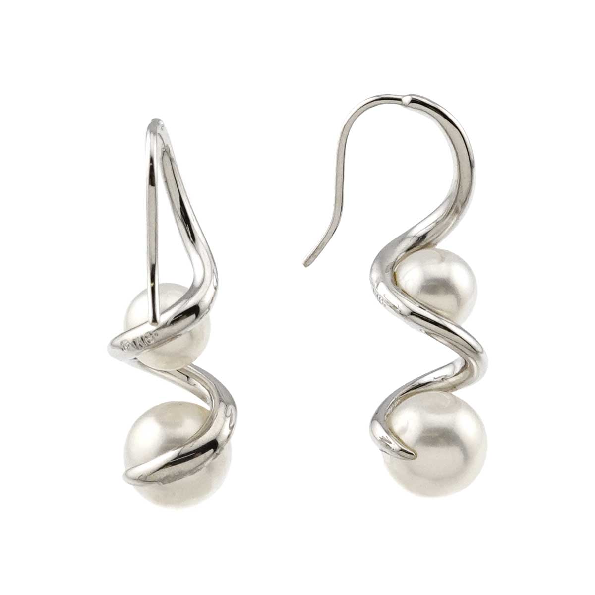 Akoya Pearl 7.2-5.7mm Earrings Pierced 18K WG 750