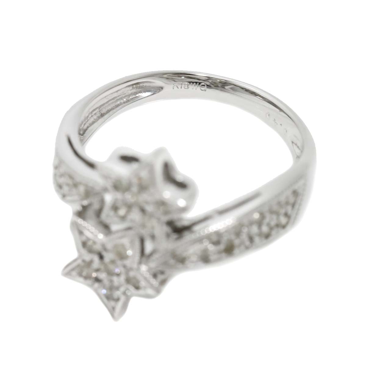 Diamond 0.40ct Ring 18K K18 WG White Gold size6(US)