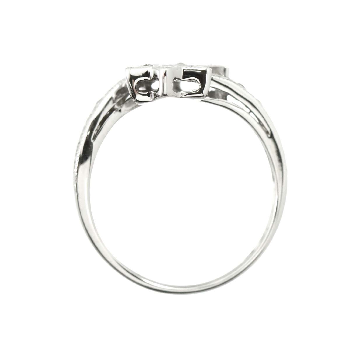 Diamond 0.40ct Ring 18K K18 WG White Gold size6(US)
