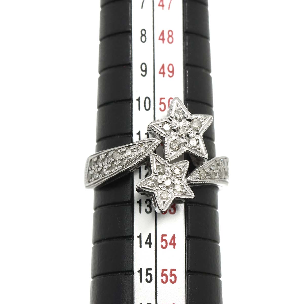 Diamond 0.40ct Ring 18K K18 WG White Gold size6(US)