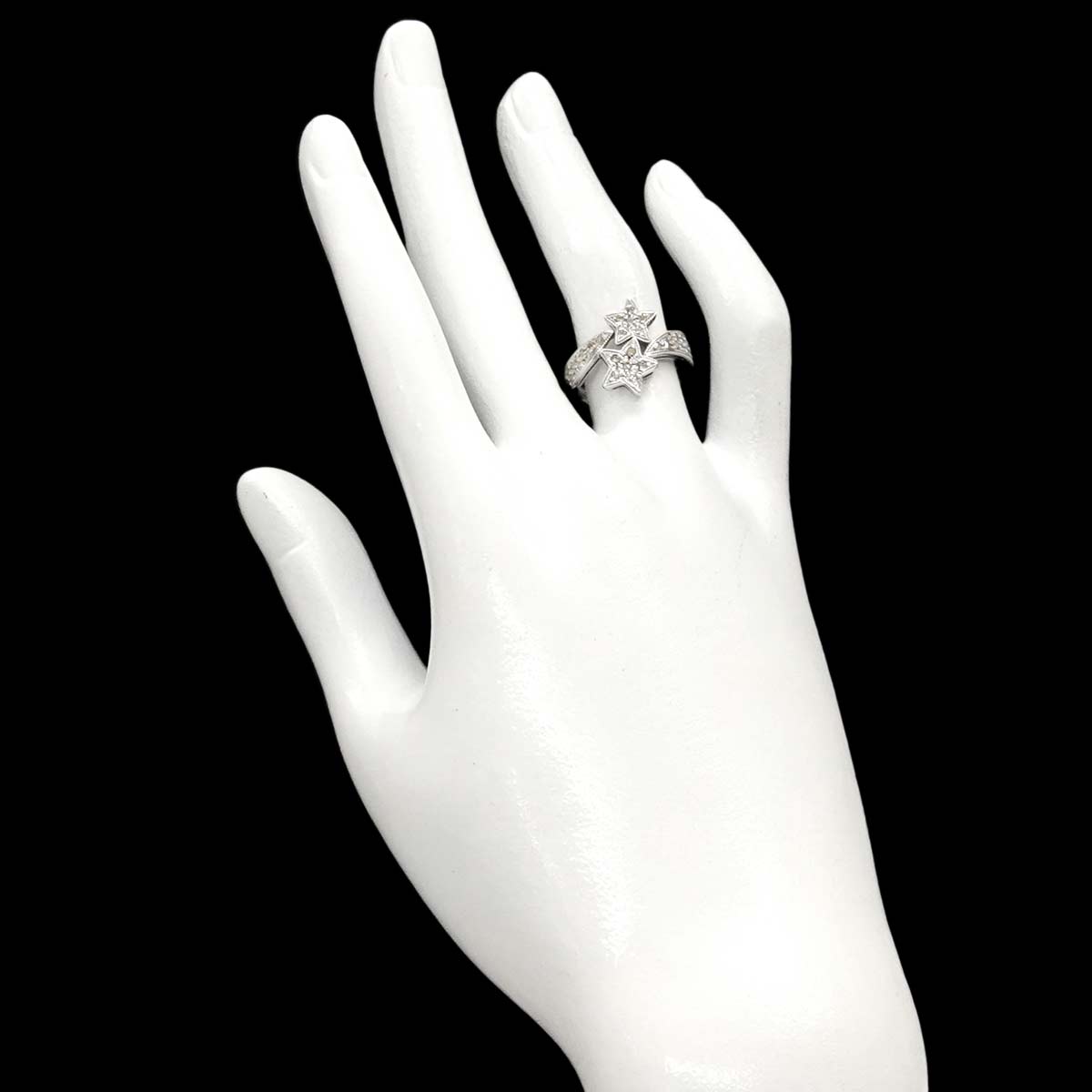 Diamond 0.40ct Ring 18K K18 WG White Gold size6(US)