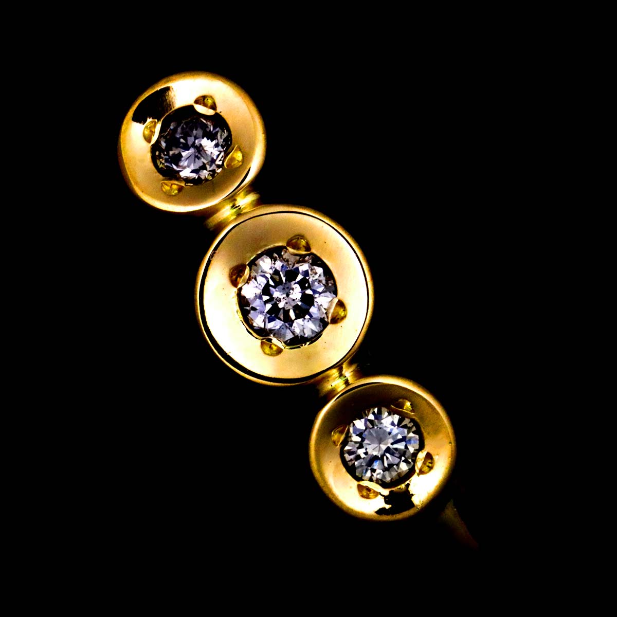 Diamond 0.10ct/0.10ct Earrings Pierced 18K YG Yellow Gold 750