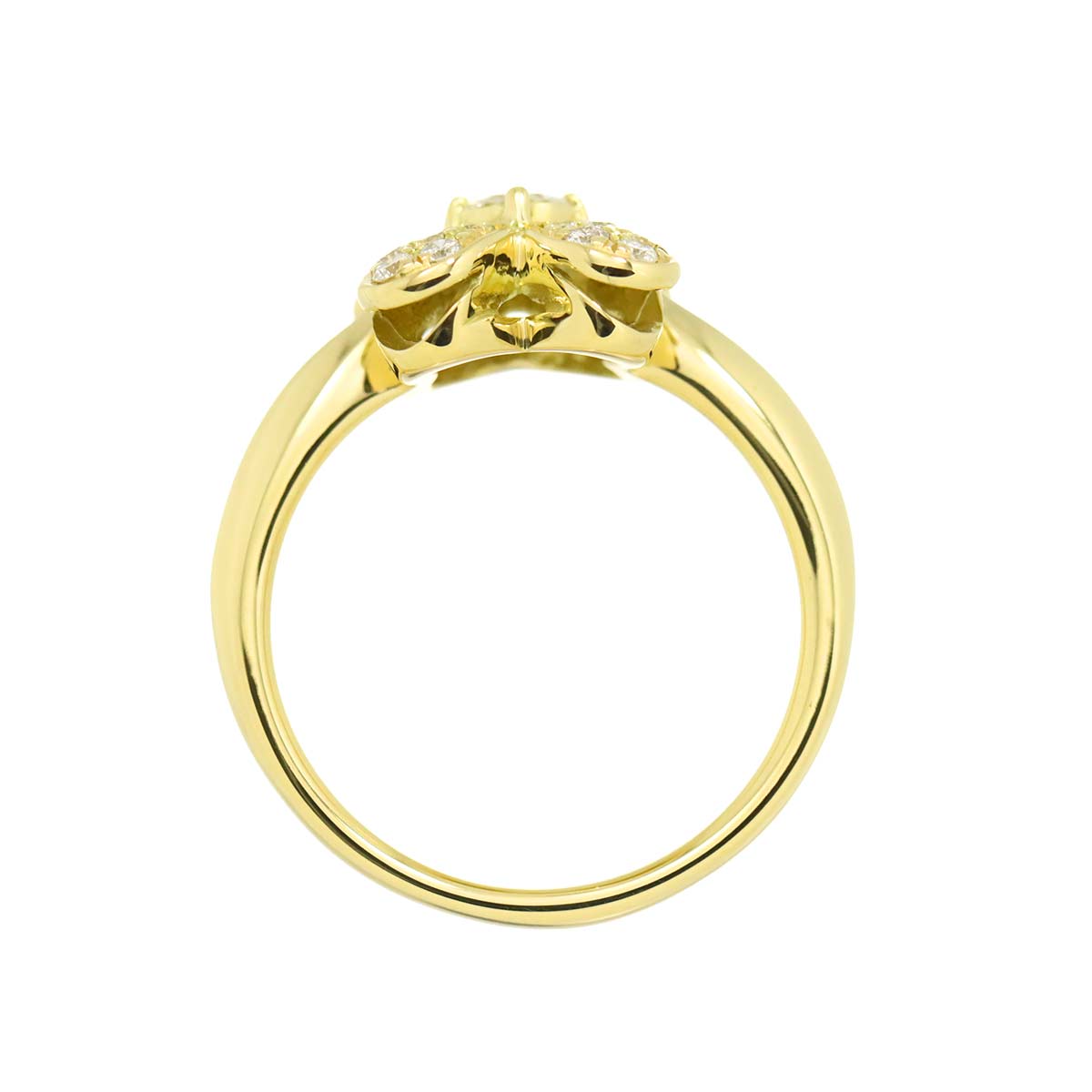 Diamond 0.43ct Ring 18K YG Yellow Gold 750 Size7.25(US)