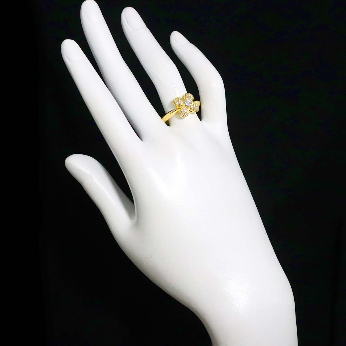 Diamond 0.43ct Ring 18K YG Yellow Gold 750 Size7.25(US)