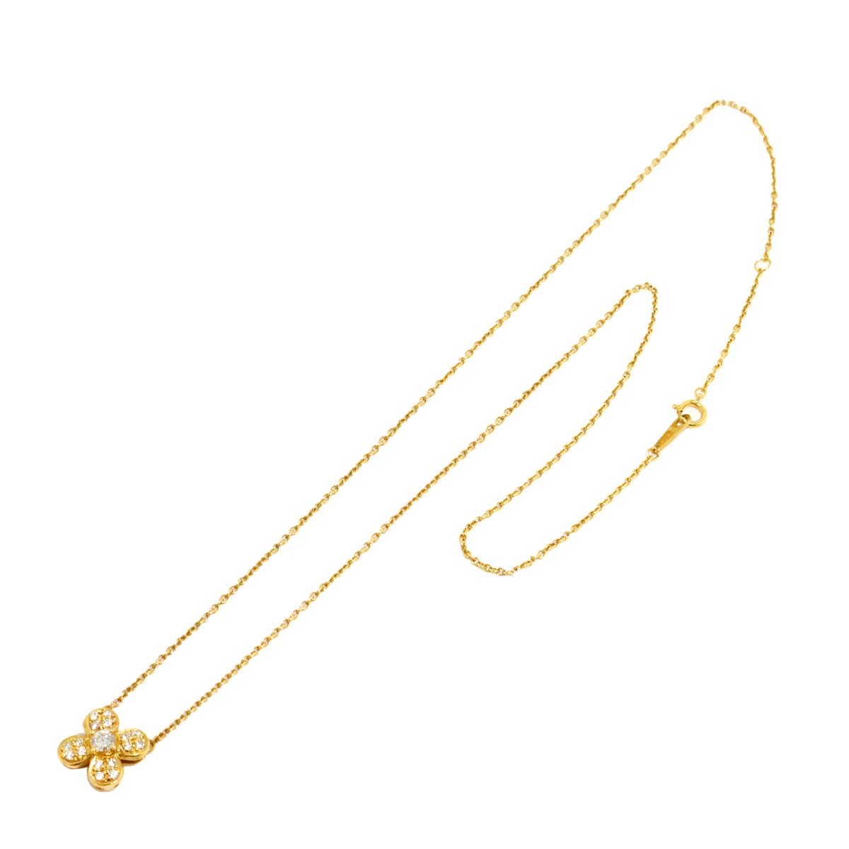 Diamond 0.38ct Necklace 18K YG Yellow Gold 750