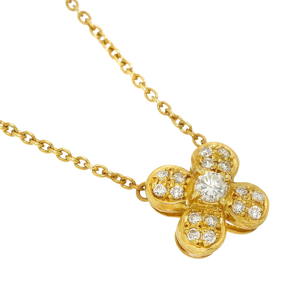 Diamond 0.38ct Necklace 18K YG Yellow Gold 750