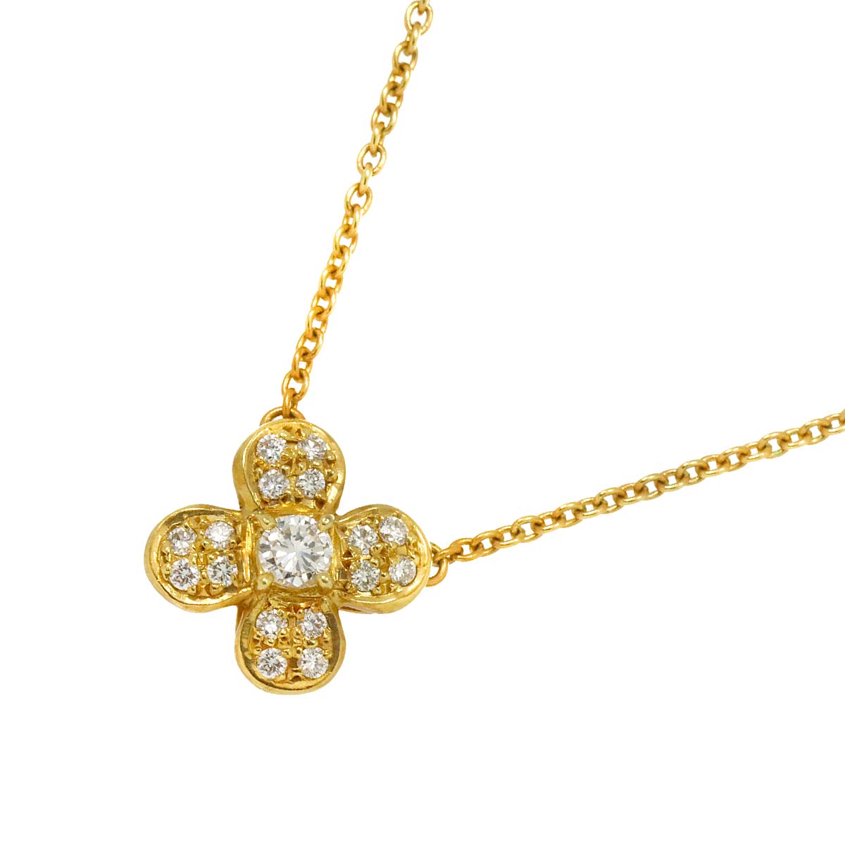 Diamond 0.38ct Necklace 18K YG Yellow Gold 750