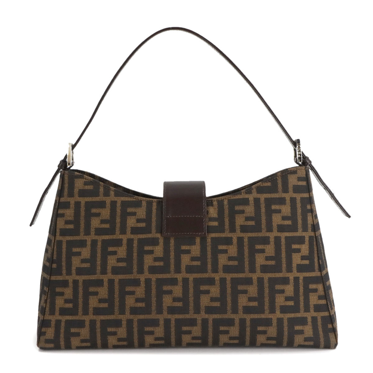 Zucca Shoulder Bag Canvas Leather Brown 16115 Purse