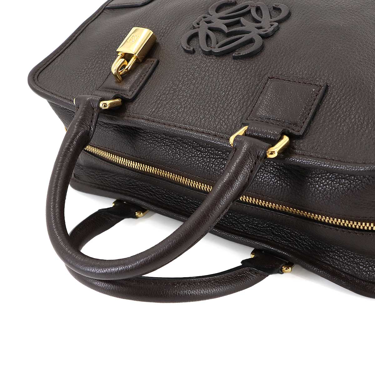 Amazona 28 Hand Bag Leather Brown Anagram Purse