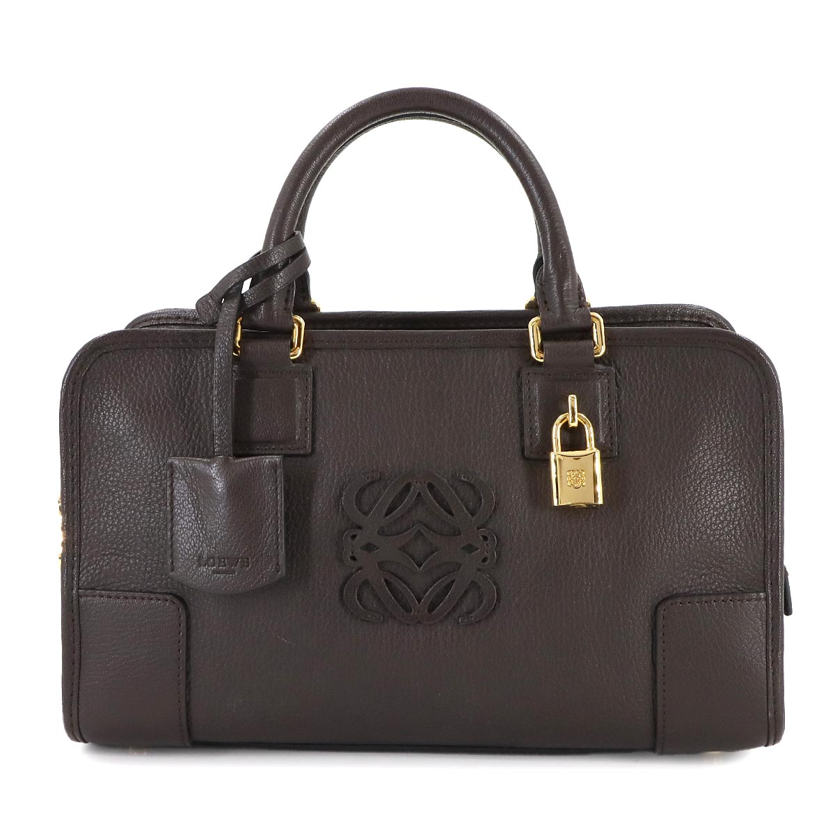 Amazona 28 Hand Bag Leather Brown Anagram Purse