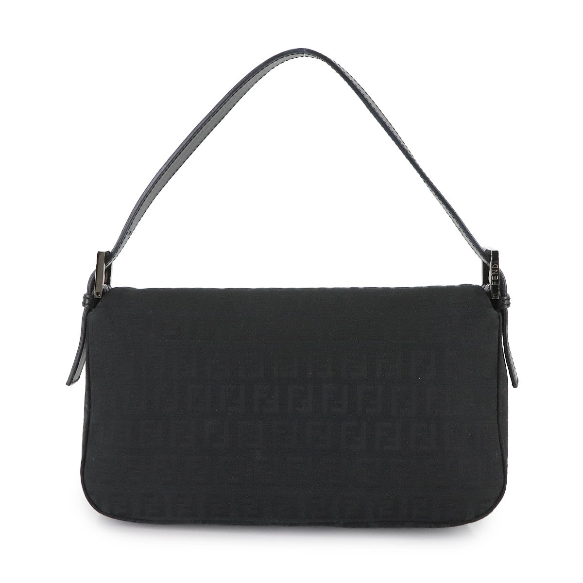 Zucchino Mamma Baguette Shoulder Bag Canvas Leather Black 8BR003