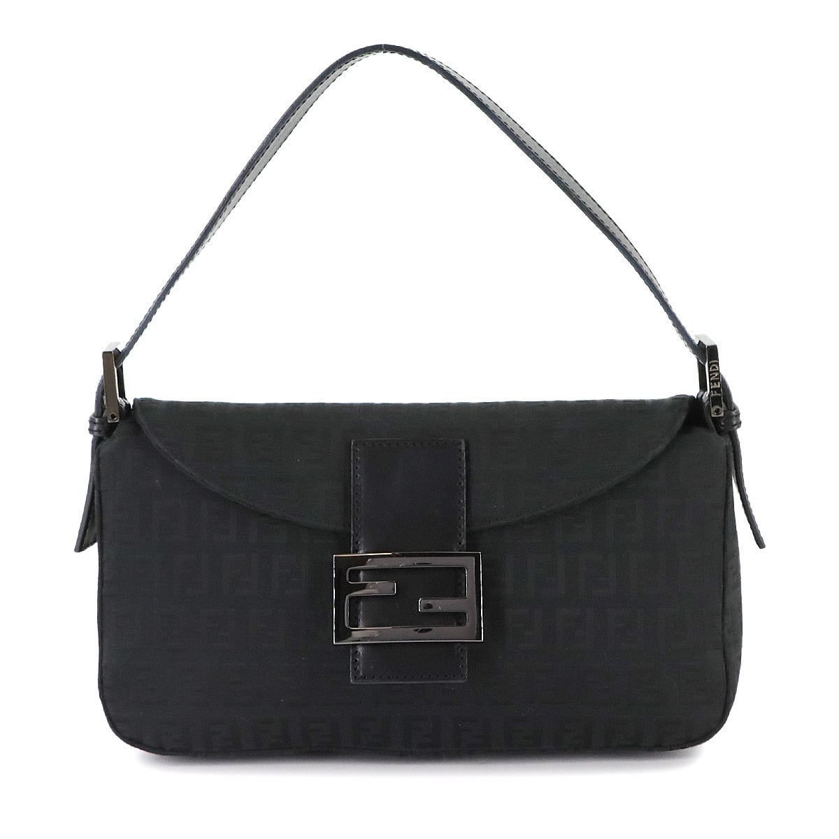 Zucchino Mamma Baguette Shoulder Bag Canvas Leather Black 8BR003