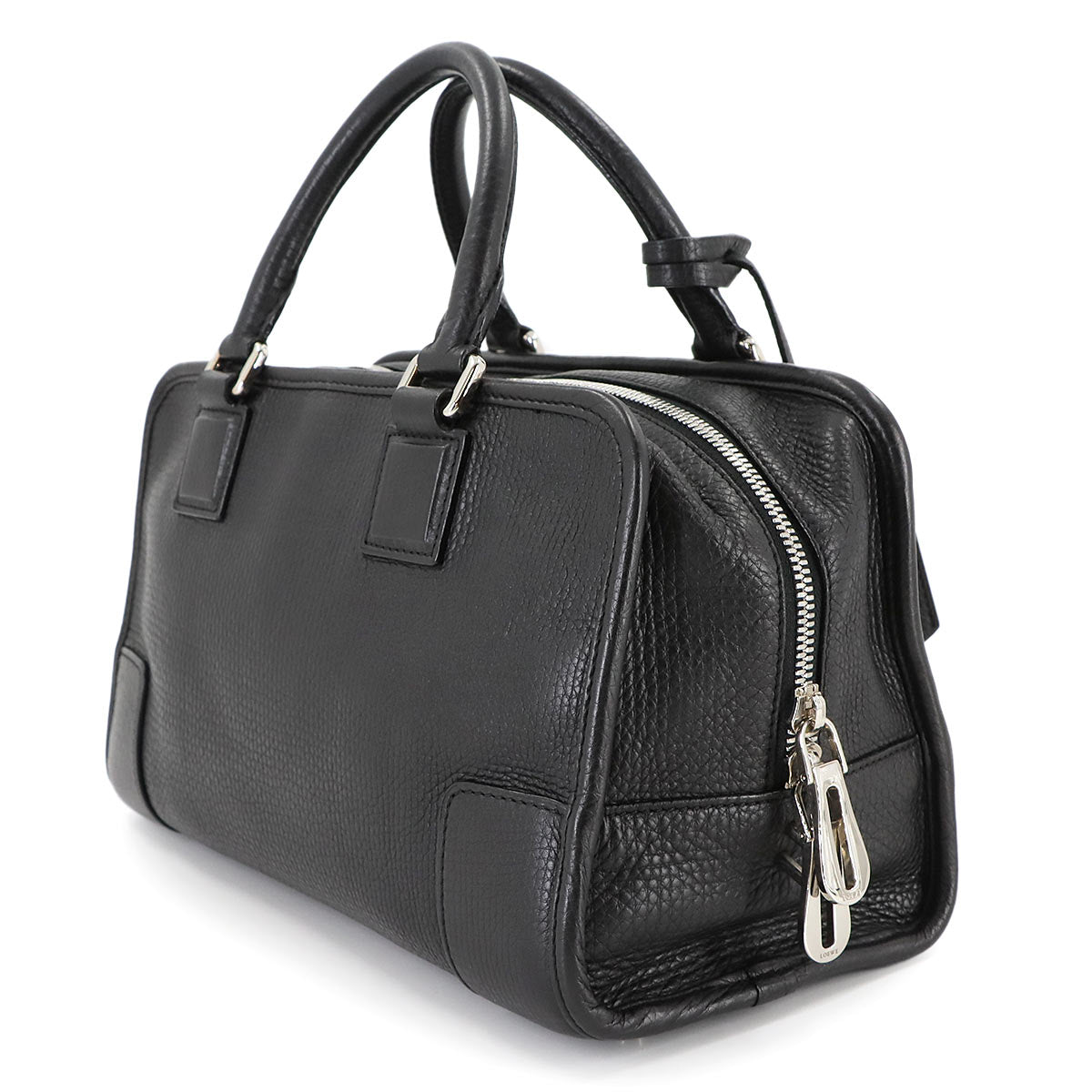 Amazona 28 Hand Bag Leather Black Anagram Purse