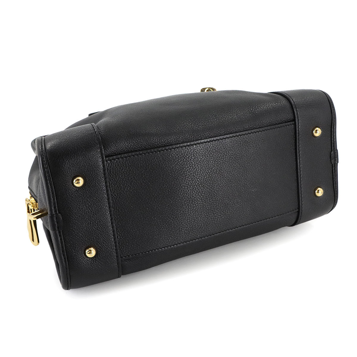 Amazona 28 Hand Bag Leather Black Anagram Purse