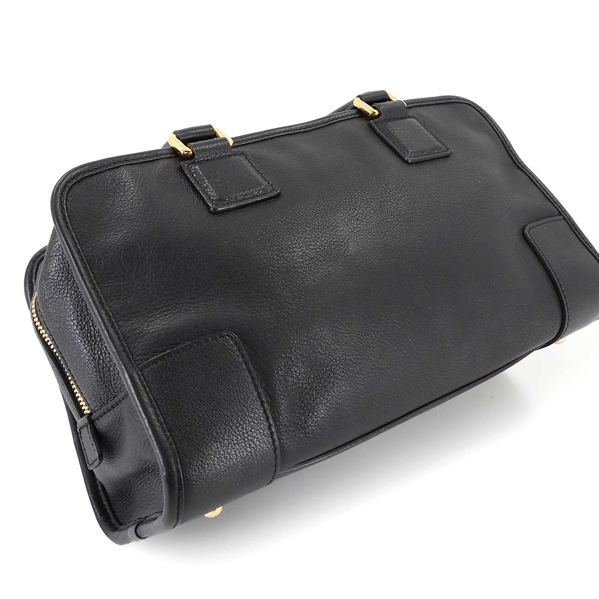 Amazona 28 Hand Bag Leather Black Anagram Purse