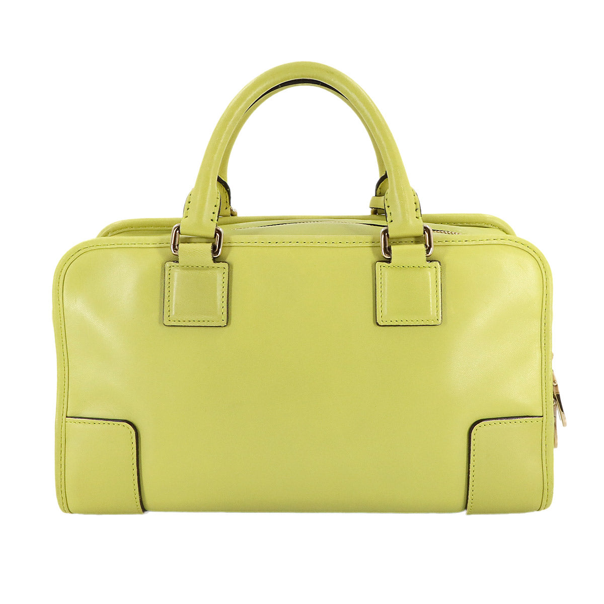 Amazona 28 Hand Bag Leather Lime Anagram Light green Purse