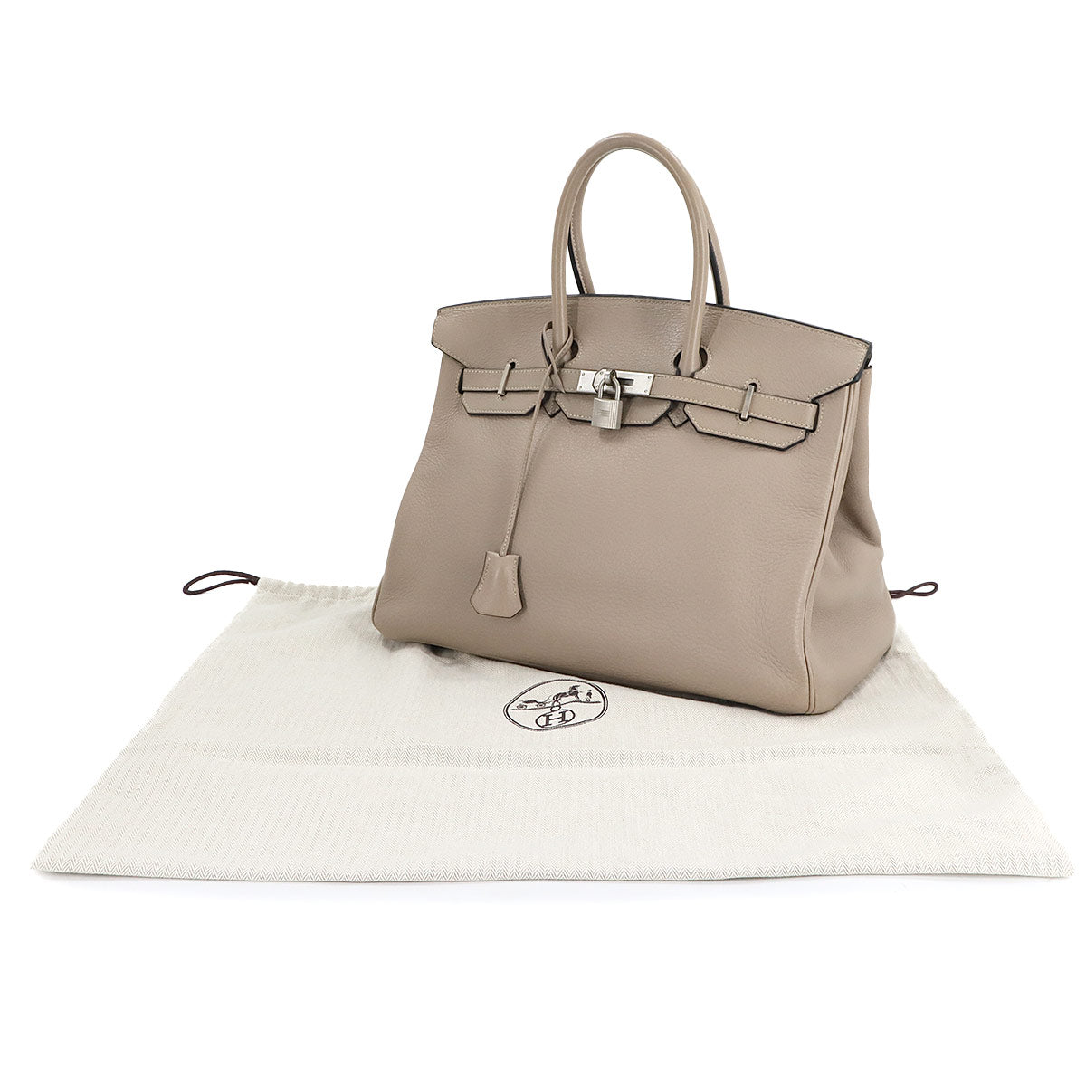 Birkin 35 Taurillon Clemence Gris Tourterelle Hand Bag Purse