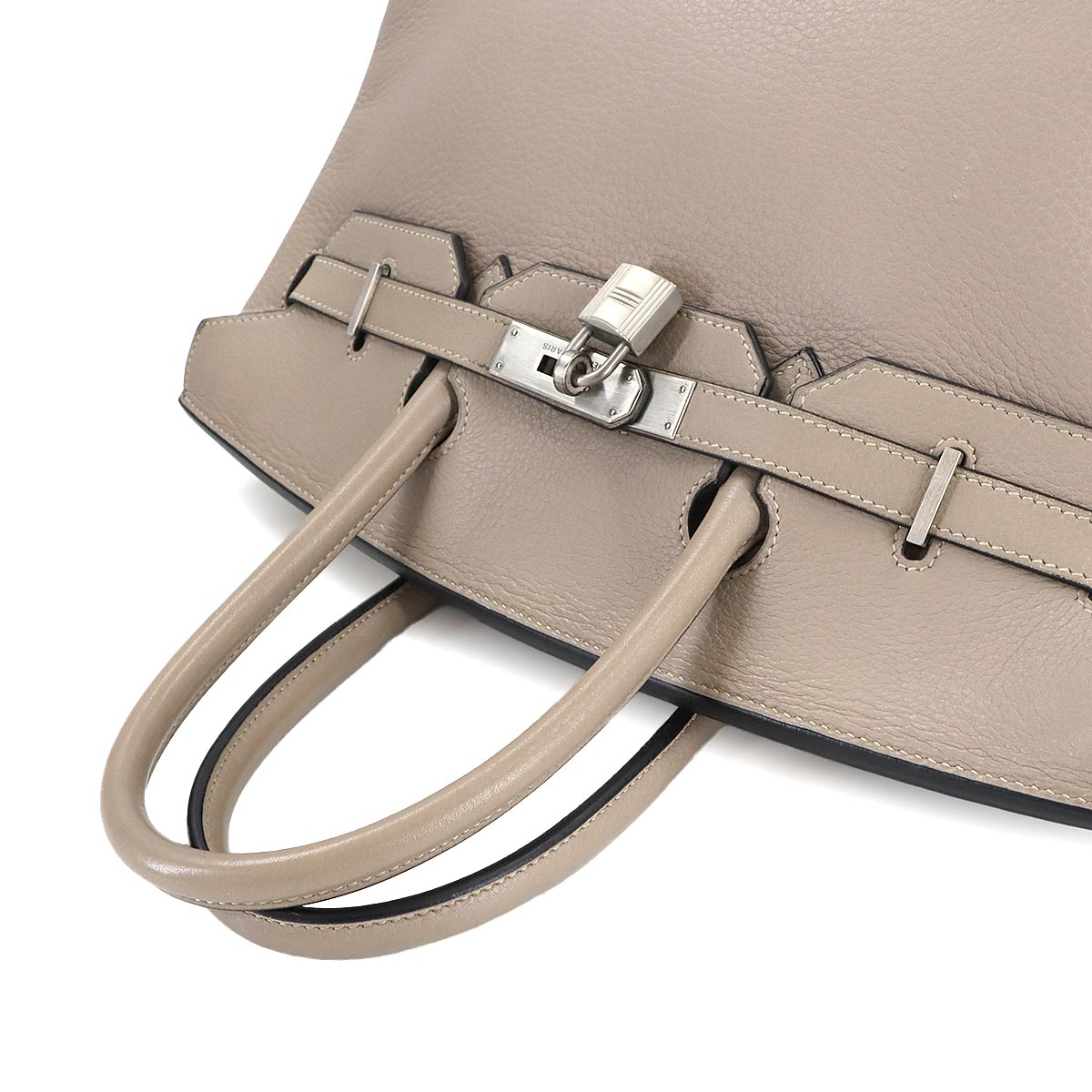 Birkin 35 Taurillon Clemence Gris Tourterelle Hand Bag Purse