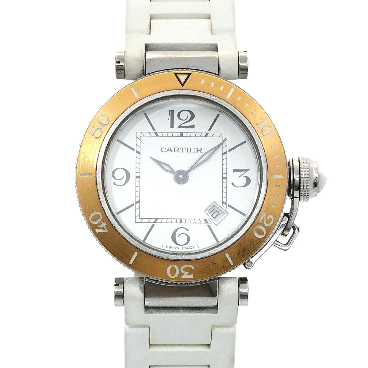 Pasha Seatimer W3140001 750 PG Date Silver Dial Ladies Watch