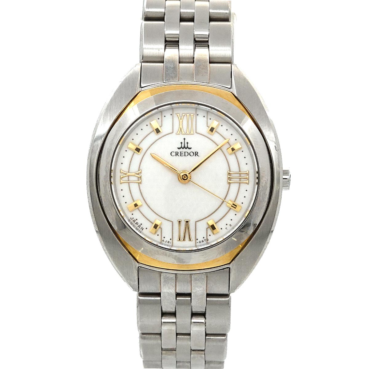 CREDOR 4J81 0AM0 750YG Quartz White Dial Ladies Watch