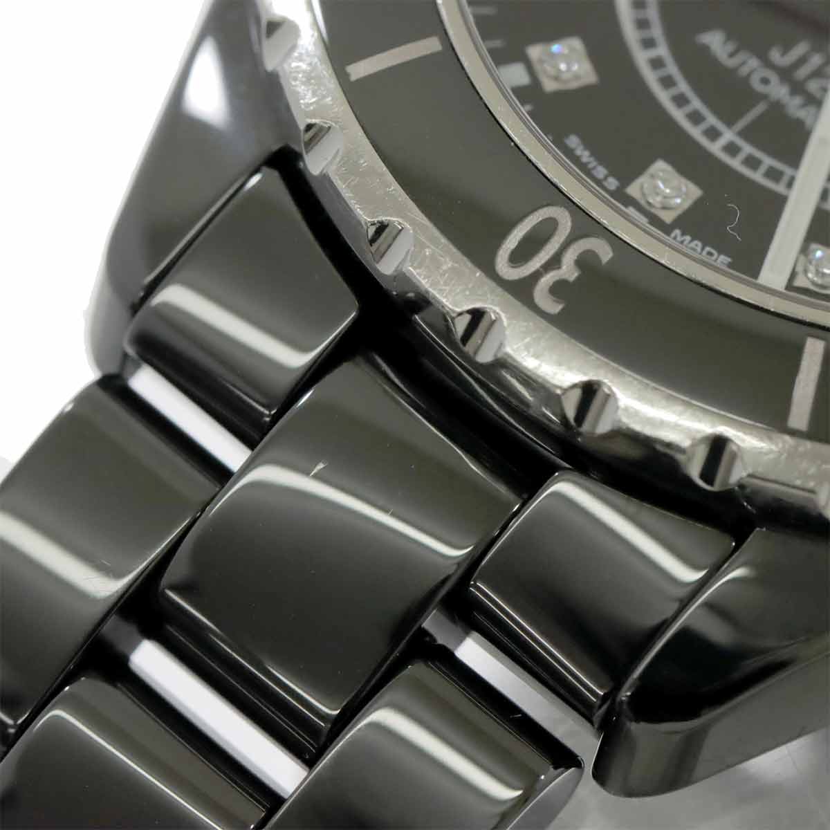 J12 H1626 38mm 12P Diamond Automatic Black Dial Mens Watch