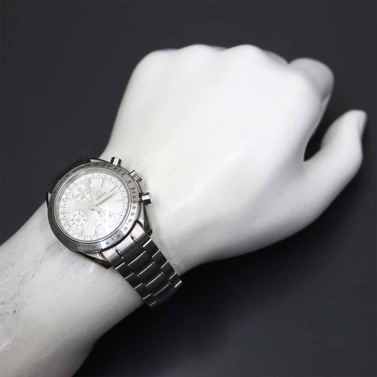 Speedmaster 3221 30 Triple calendar Chronograph Silver Dial