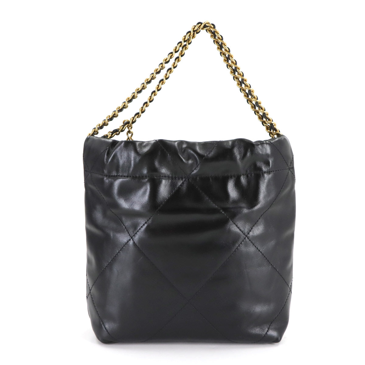 CHANEL 22 Mini Chain Hand Shoulder Bag Leather Black AS3980 Purse