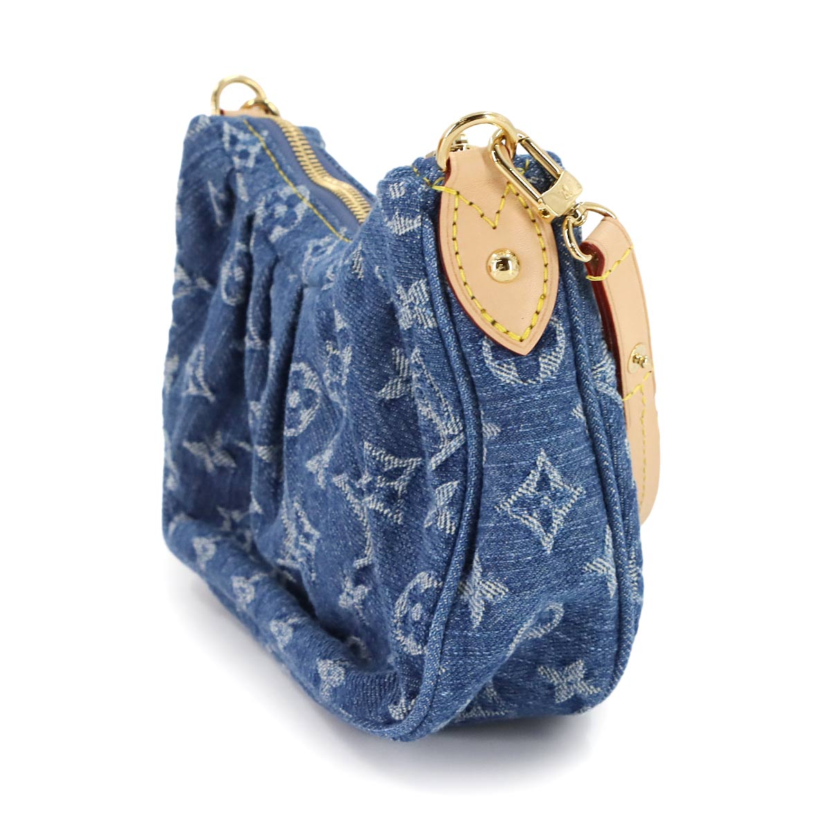 Monogram Denim Pochette Valley Hand Bag Blue M13571