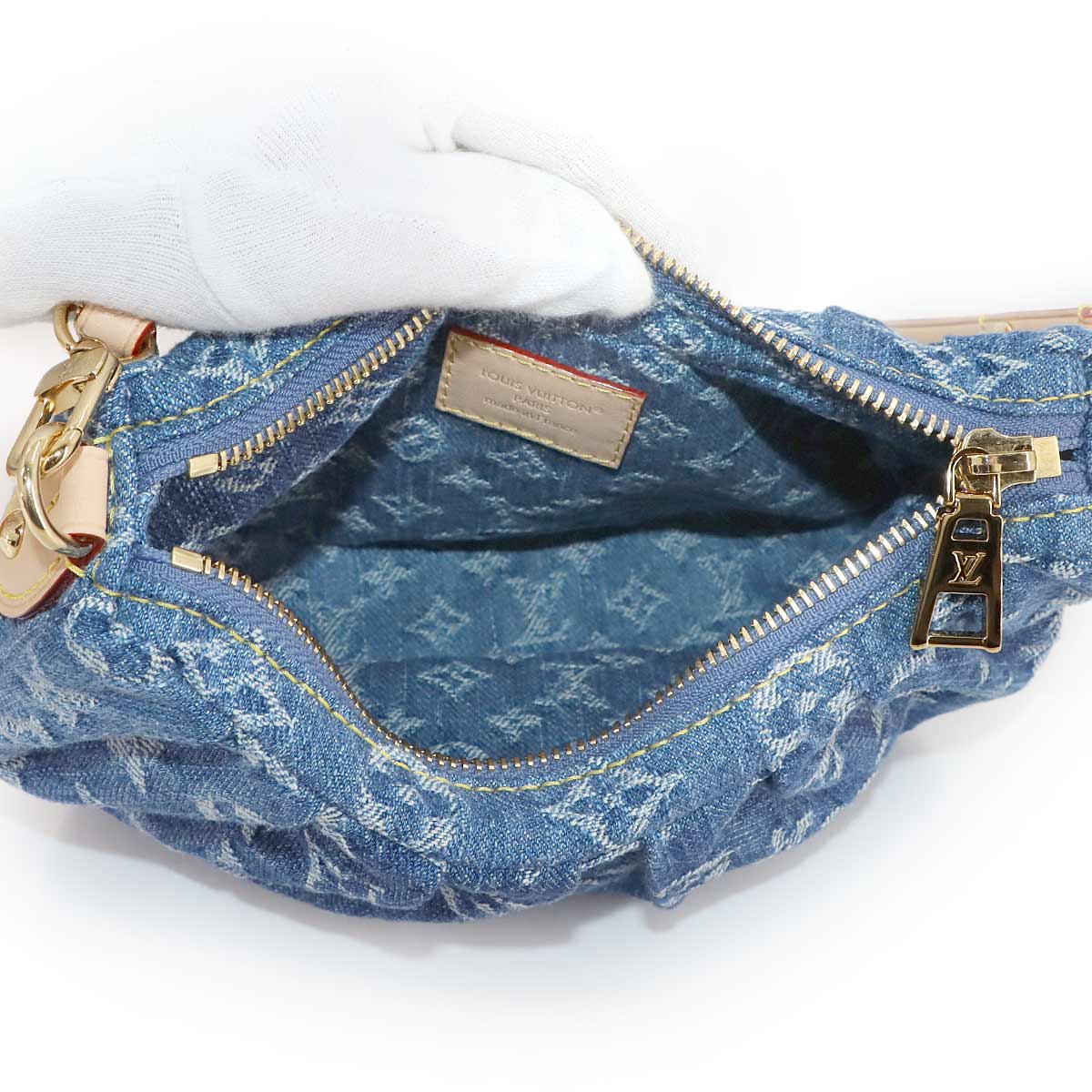 Monogram Denim Pochette Valley Hand Bag Blue M13571