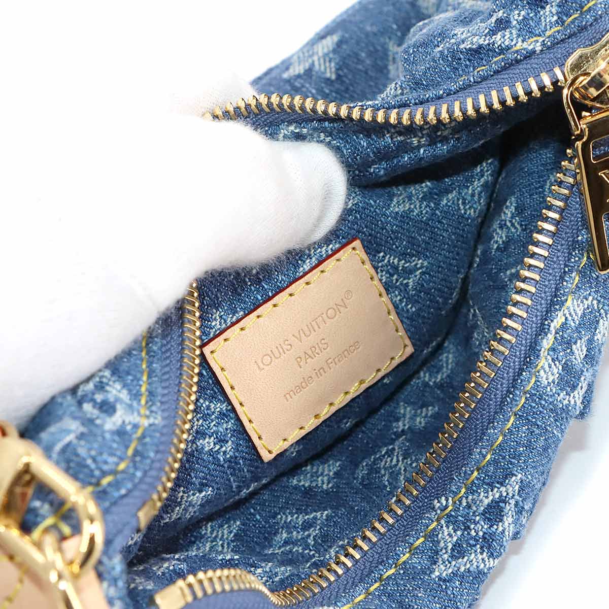 Monogram Denim Pochette Valley Hand Bag Blue M13571